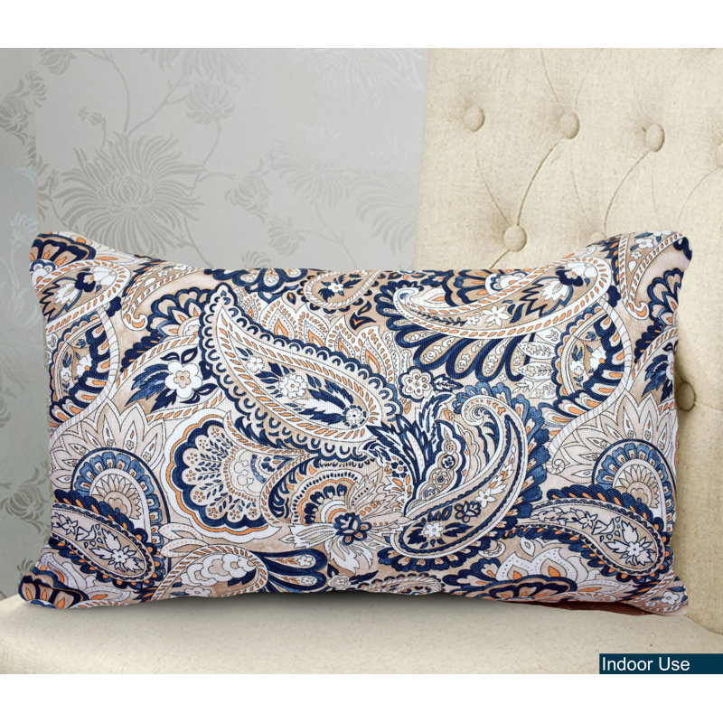 Polyester Lumbar Rectangular Indoor/Outdoor Pillow Cover & Insert