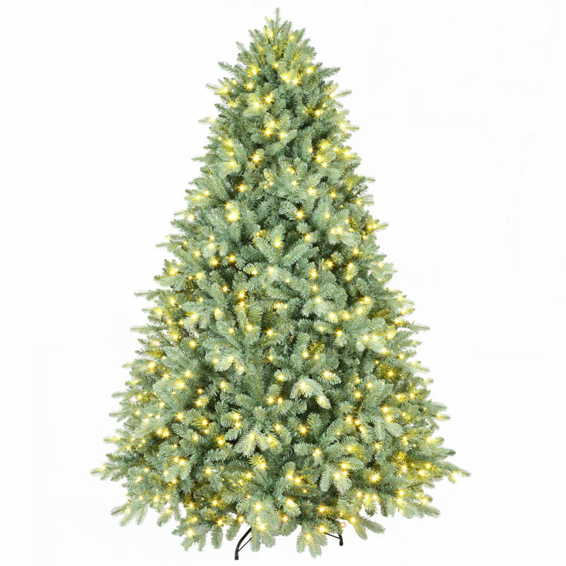 Arbre de Noël 9 pi avec lumières teintées bleu-vert