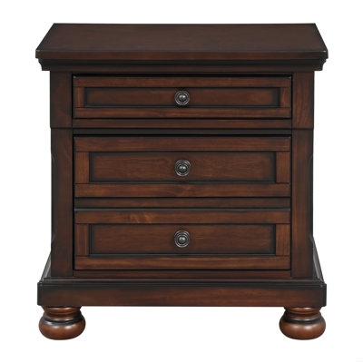 Table de chevet avec placage de bouleau caché