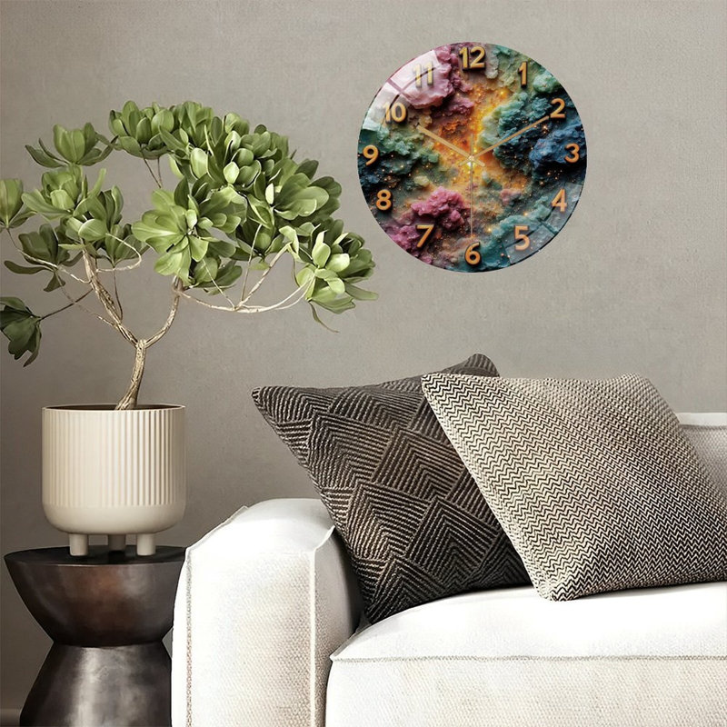 Horloge murale en verre 12 po