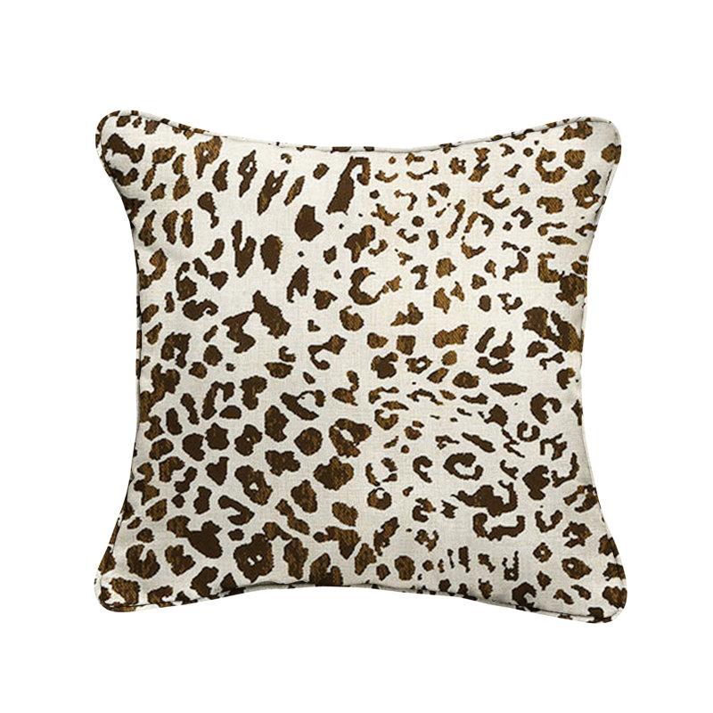Animal Print Sunbrella® Reversible Throw Pillow, Espresso, 18" H x 18" W