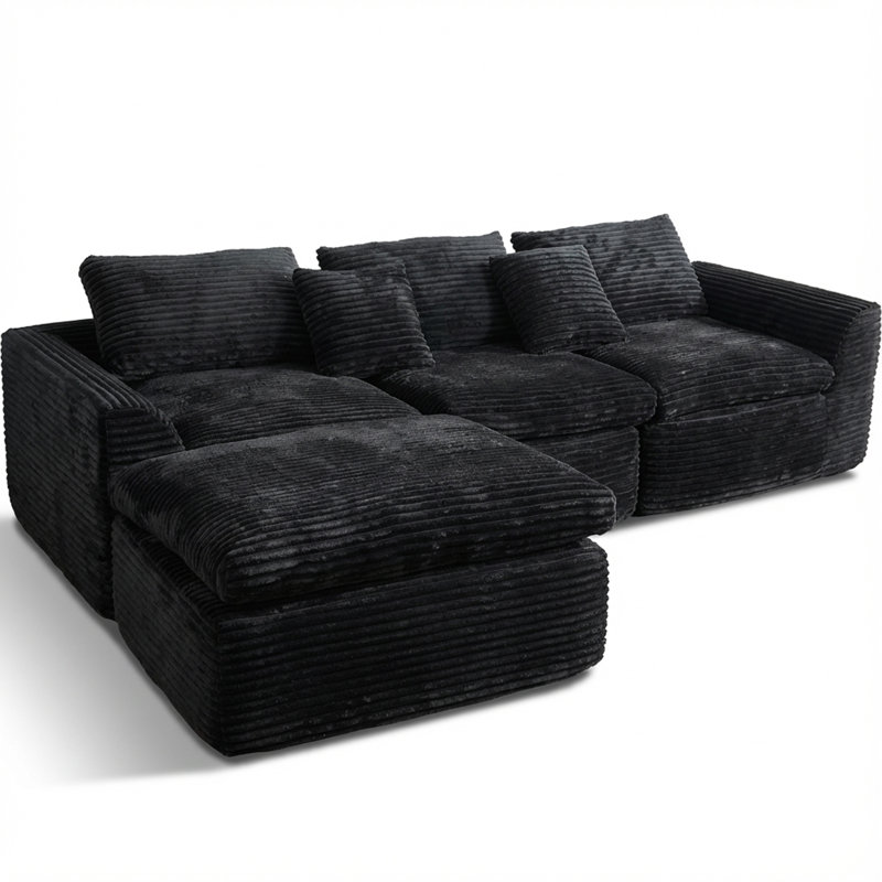 Canapé en éponge désossée à haute résilience avec 30 coussins en forme de nuage à double couche, de multiples options de combinaison