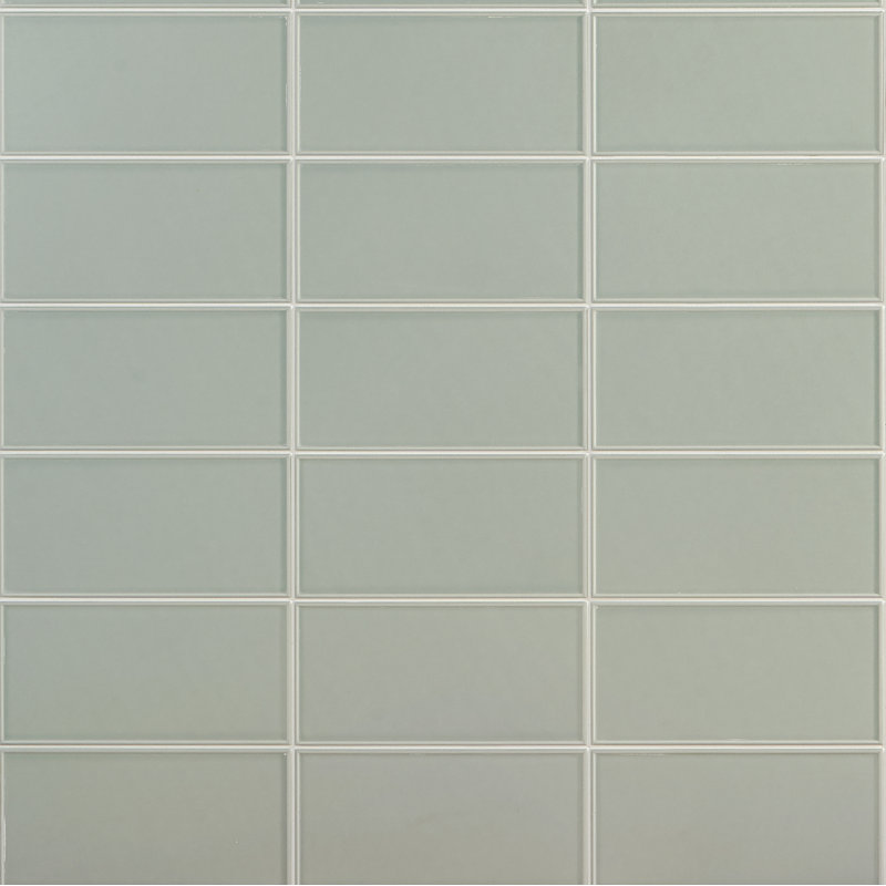 Tori Border Ceramic Subway Tile, Green, 4" W x 8" L