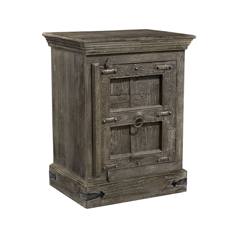 Table de chevet 1 porte Bibbins, Oui, Gris