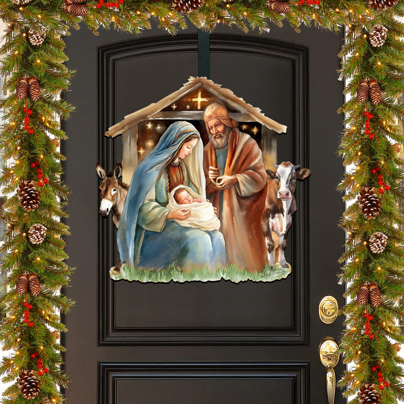 Porte de Noël en bois Itohan