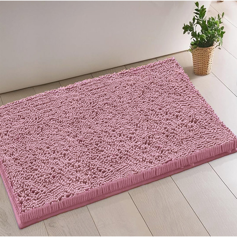 23"x15" - Mauve Soft Cozy Plush Chenille Bath Mat Bathroom Rug, Mauve