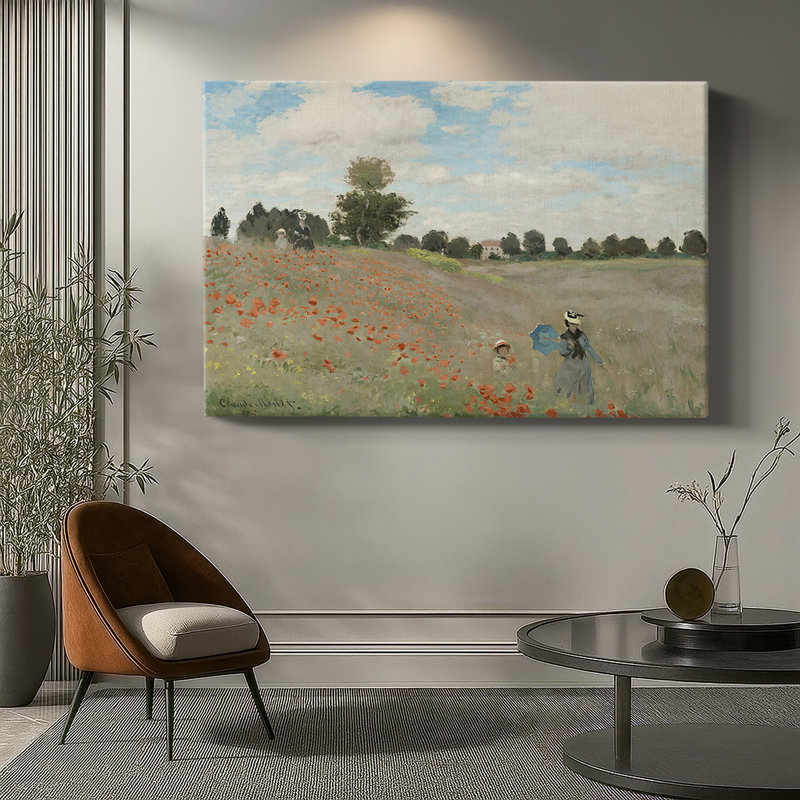 Claude Monet «Poppies at Argenteuil (Les Coquelicots)», art mural de qualité musée sur toile tendue, 24 x 36