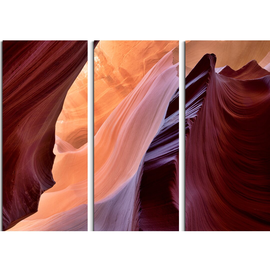 3-tlg. Leinwandbilder-Set Antelope Canyon