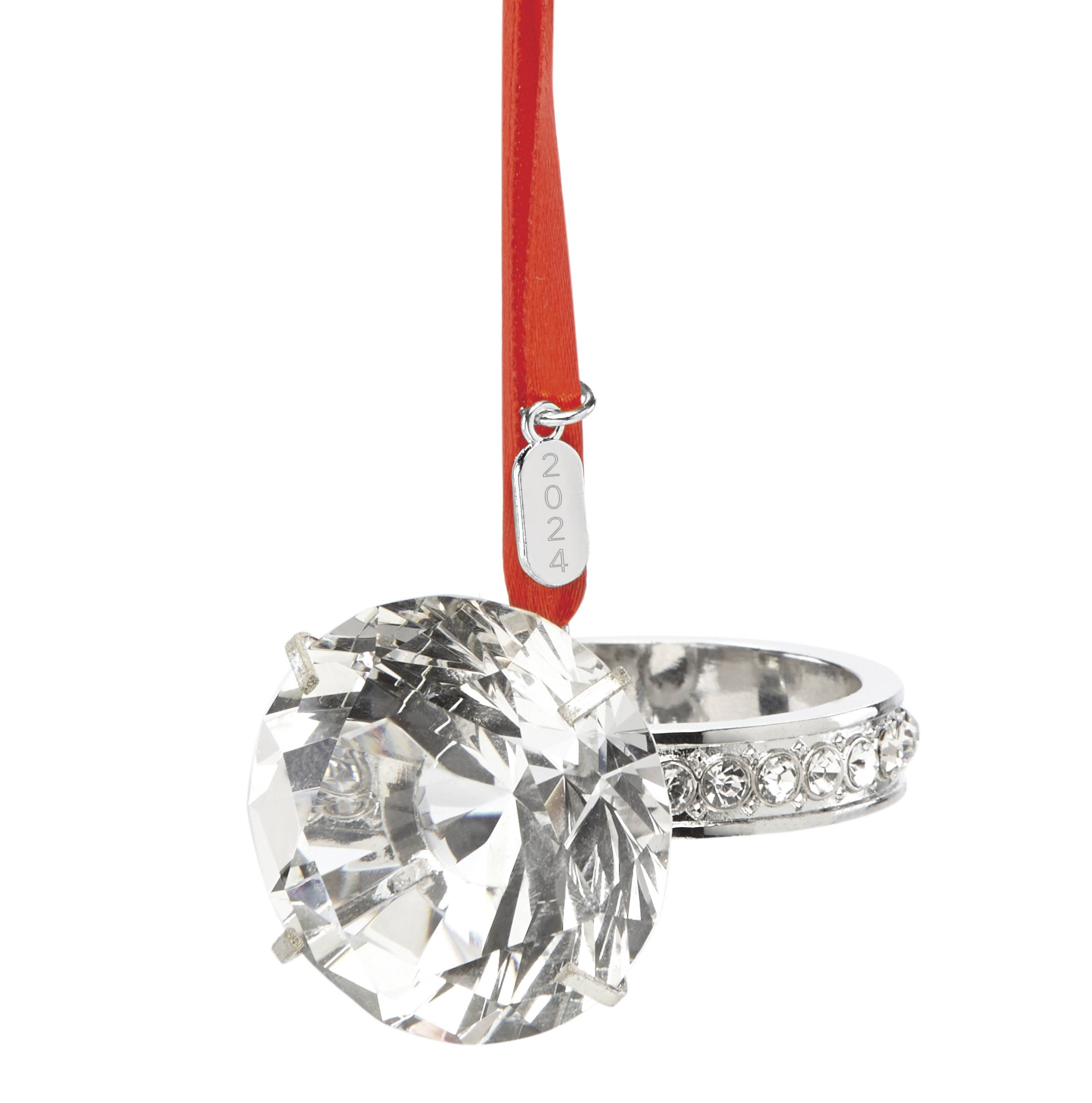 Lenox ANNUAL DATED 2024 Silverplate Engagement Ring Ornament | Wayfair