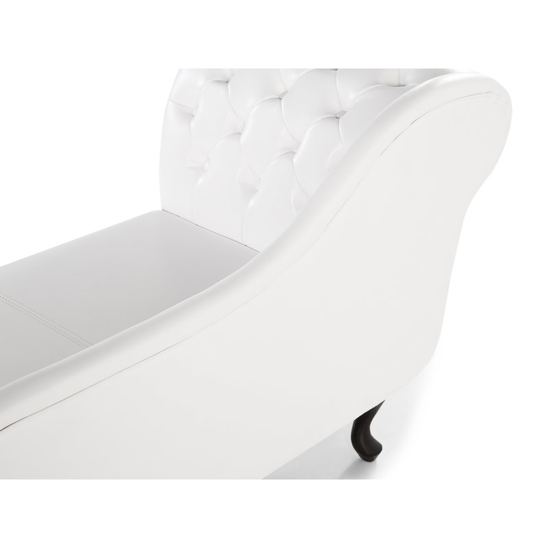 Channahon Upholstered Chaise Lounge, Glossy White