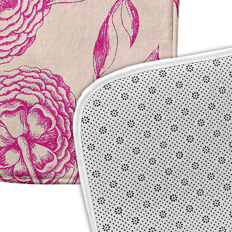 Tapis de bain Flower, L 21 po x L 34 po, Rose vif