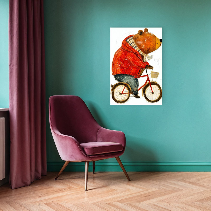 Ours «Cozy Winter Ride Abstract Contemporary Landscape Nature», reproduction d'art mural, 36" H x 24" W