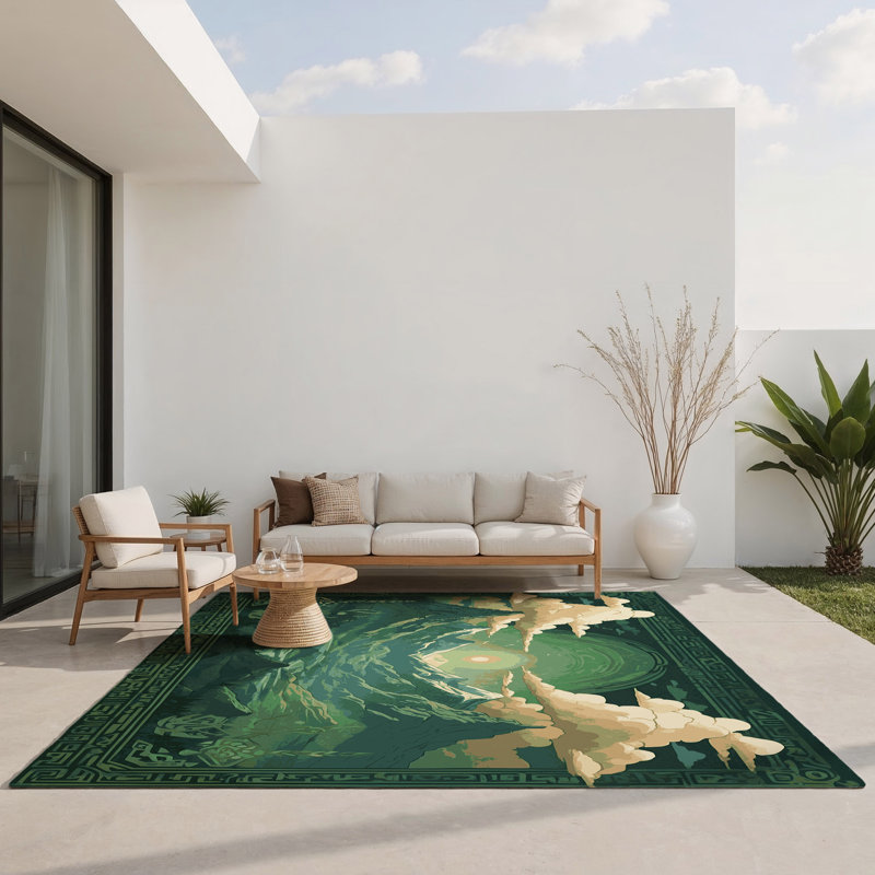 Tapis intérieur et extérieur Spirit Temple, Rectangle 1 pi 6 po x 2 pi 6 po