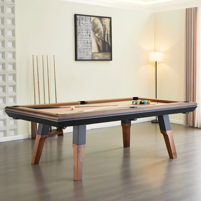 Minimalist Luxury Solid Wood and Stone 8'Pool Table