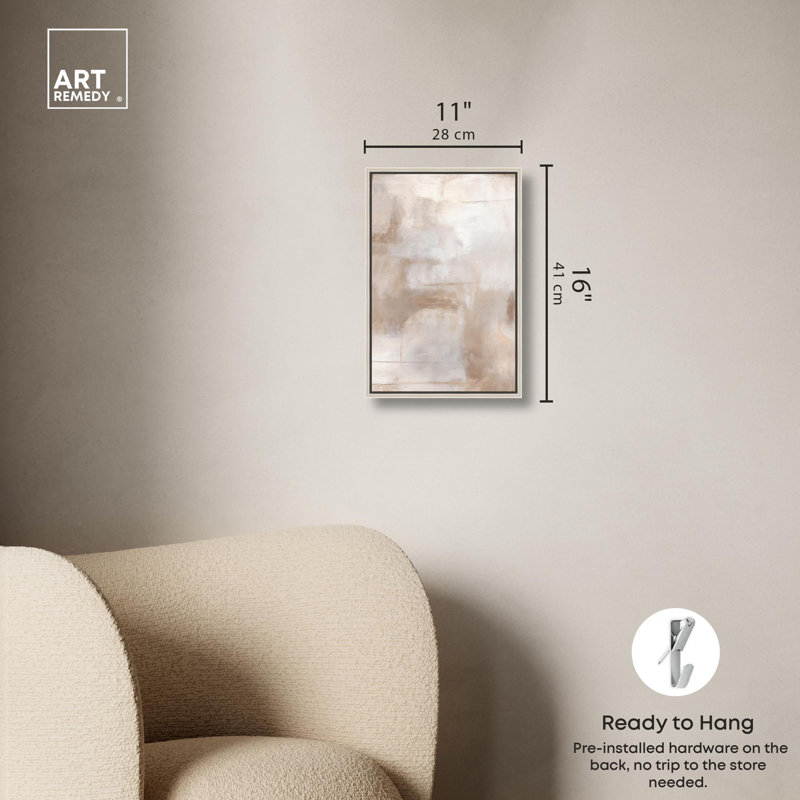 «Eroded Echoes I Boho Decor», reproduction d'art sur toile par Art Remedy, H 15 po x l 10 po, Cadre argenté