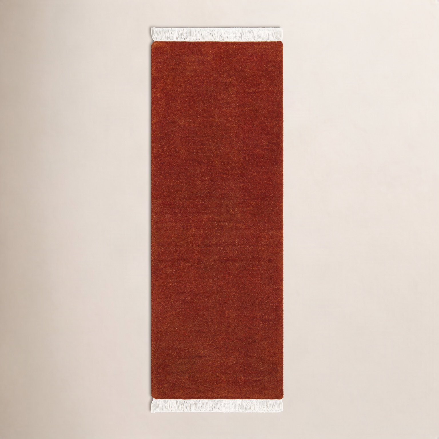 Clio Hand-Woven Red Wool Rug, Runner 2'6" x 8'
