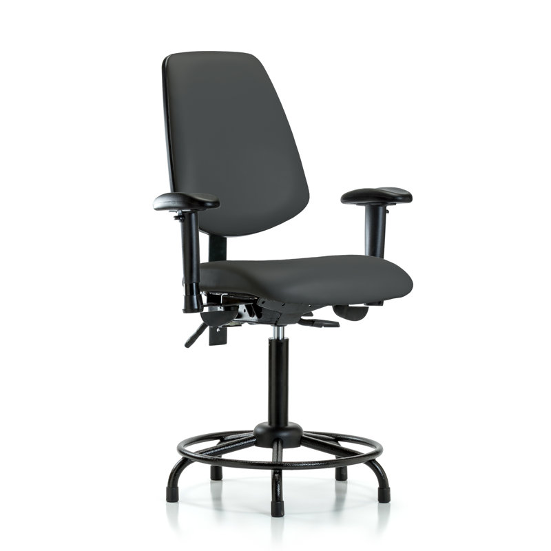 Fauteuil de dessin ergonomique Elyssa, Gris anthracite, Patins, Inclus