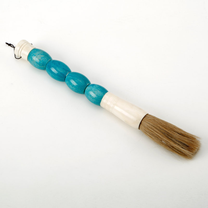 Lily''s Living Approx. 14"W Sky Blue And White Jade Calligraphy Brush, Indoor Home Accent Dcor