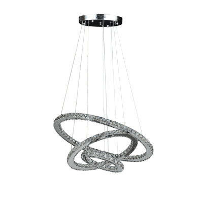 3 - Light Dimmable LED Tiered Chandelier