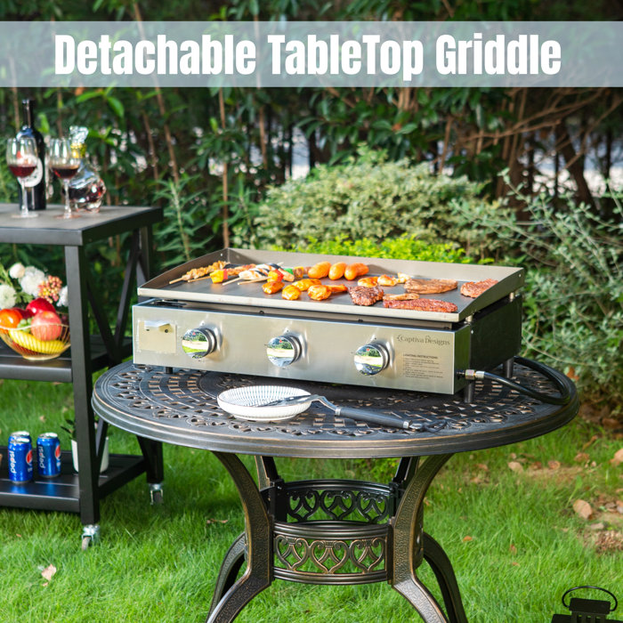 Alphamarts 3 - Burner Countertop Propane Gas Grill & Reviews | Wayfair