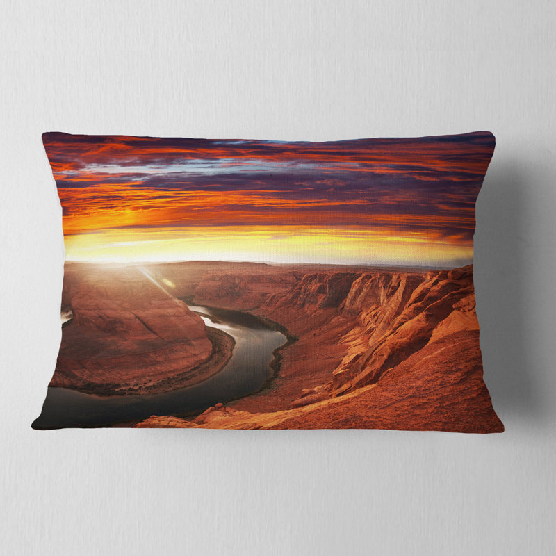 Coussin lombaire à imprimé paysage paysage