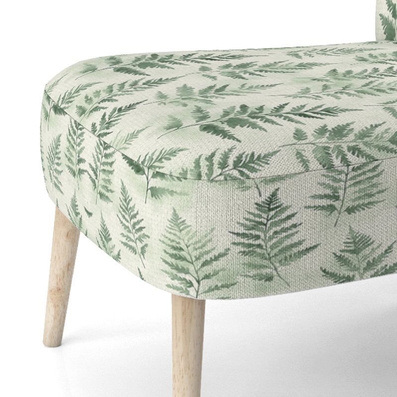 Chaise rembourrée Floral - Chaise d'appoint verte Fern Whisper, Chaise d'appoint sans accoudoirs