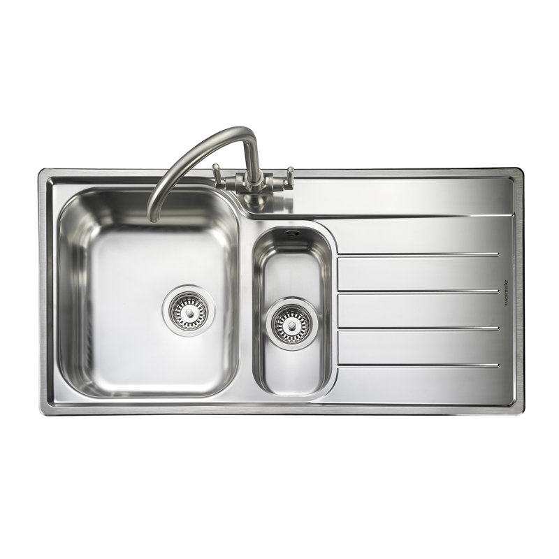 Oakland Double Bowl Inset Kitchen Sink, Right