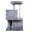 Arbre à chat gris à deux couches avec maison et enveloppé, 19,7 pouces de profondeur, 17,7 largeur, 34 hauteur, 24,87 lb, stable et durable, deux zones de repos, pour une surface amusante et facile à assembler, en couleur