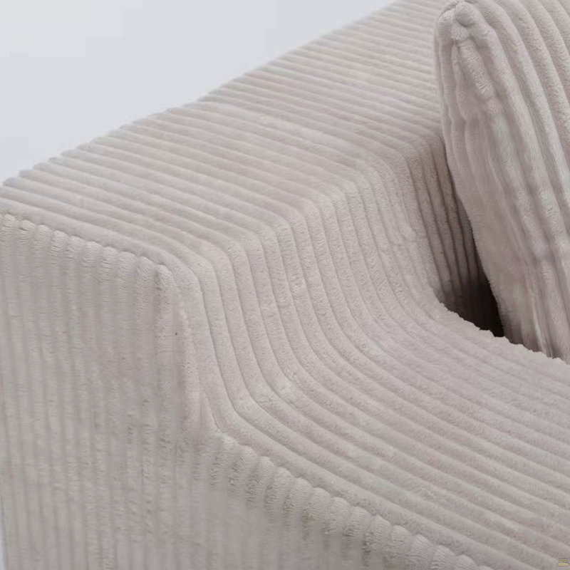 Canapé modulaire en L Corduroy, Beige