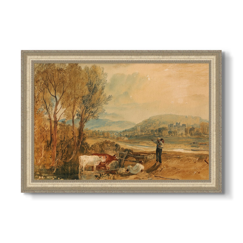 Château de Lulworth, Dorset, v. 1820-J.M.W. Turner - Toile encadrée sur mesure, 16x22 INNER SIZE, Framed Canvas