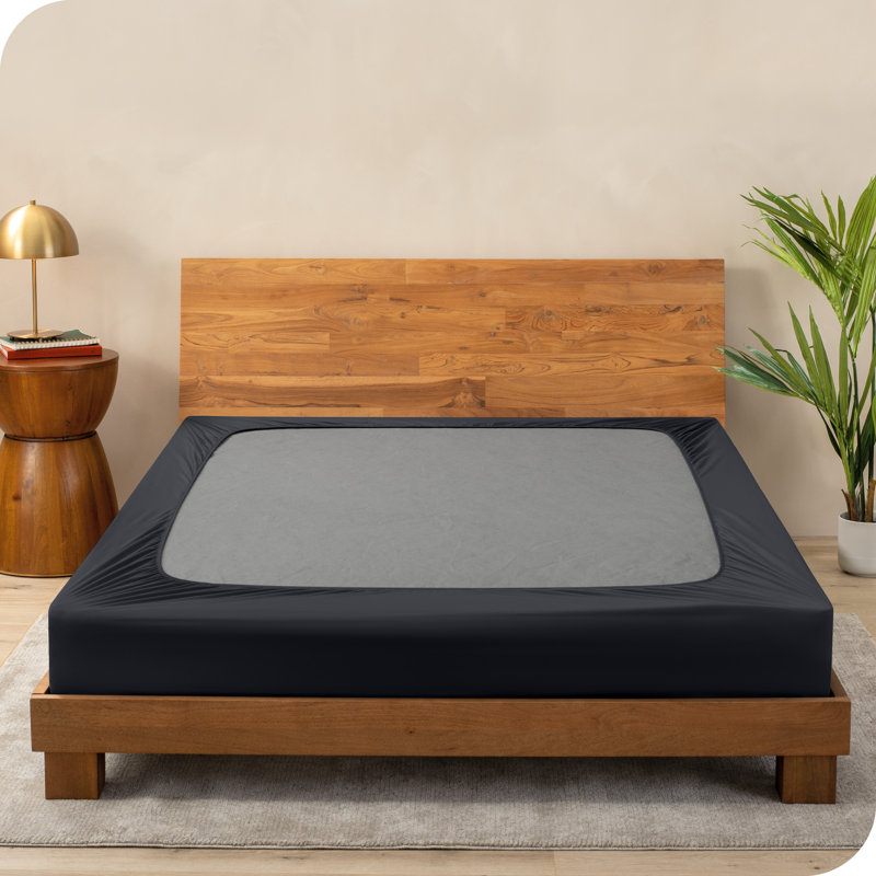 Housse de sommier enveloppante, Noir, Grand