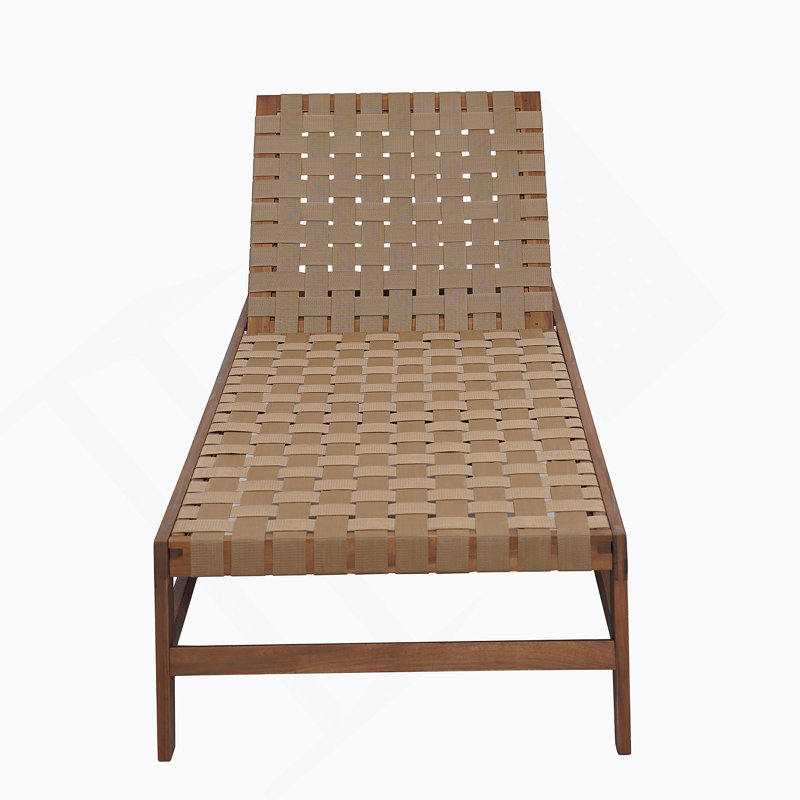 Chaise longue d'extérieur en corde, Brun clair / moka