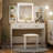 Greyden Vanity Set With LED Mirror & Built-in Outlets-1582080503