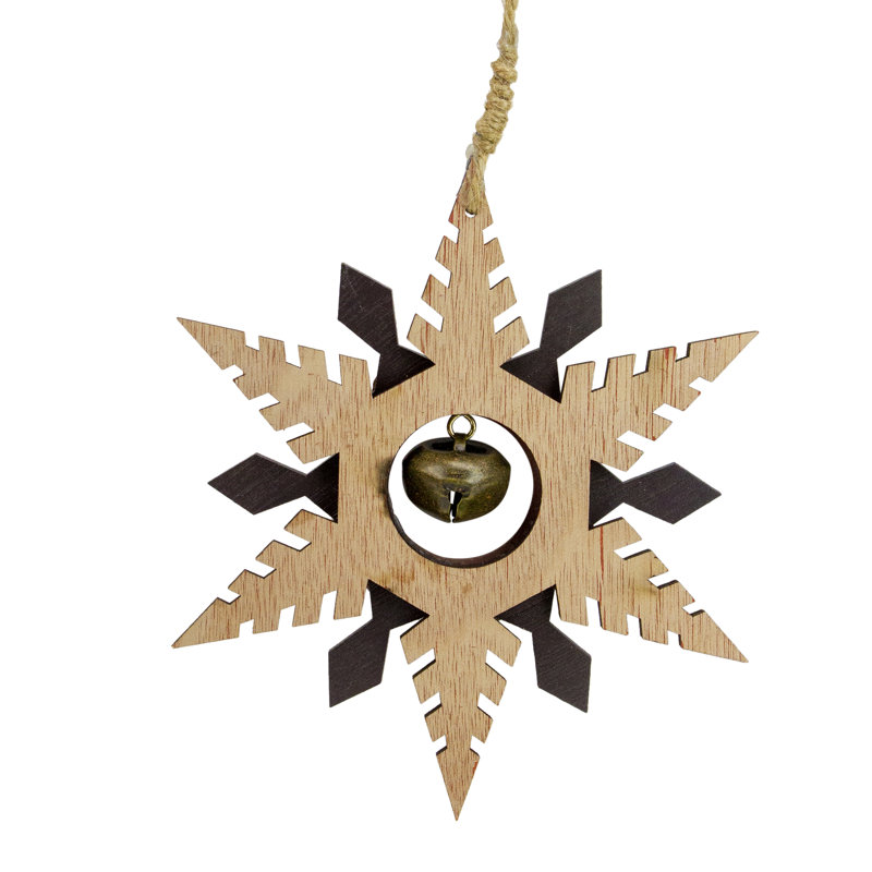 Ornement en forme de flocon de neige 6 po brun et beige