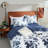 Lunaria 3-Piece Navy Watercolor Duvet Cover Set, 100% Long-Staple Cotton, Soft & Breathable Comfort-61960018