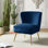 Leona Velvet Accent Chair with Metal Legs