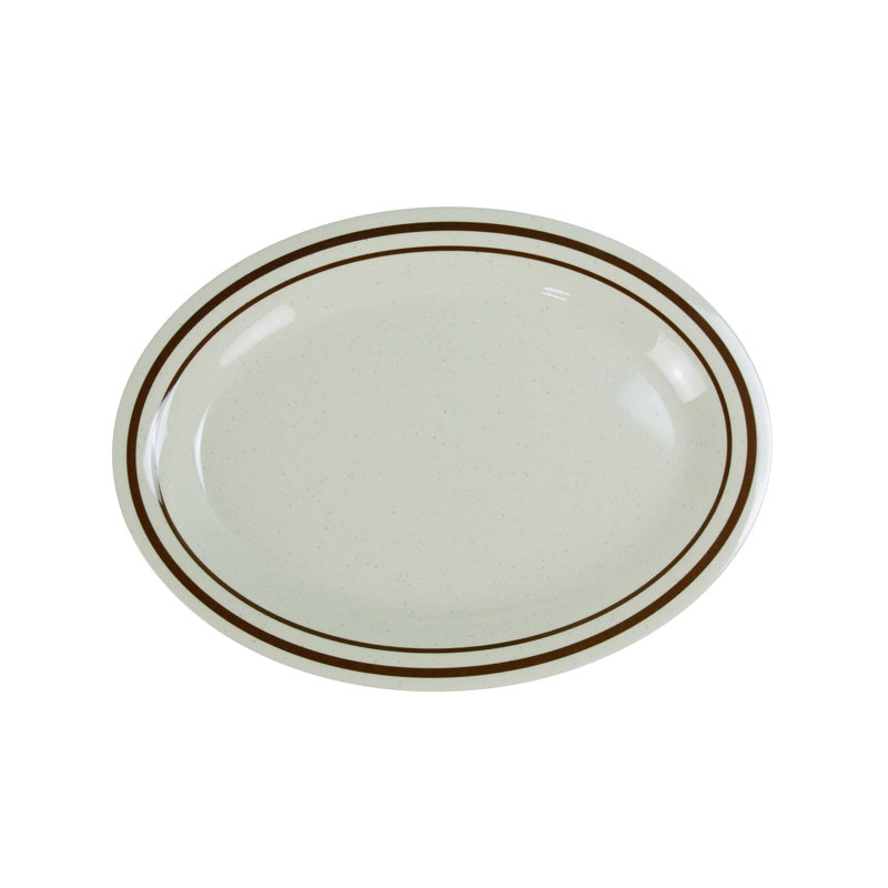 Yanco Sesame Melamine Platter, 16"L x 12"W x 1.25" H