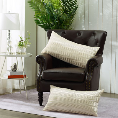 Chevron Rectangular Lumbar Cushion Cover