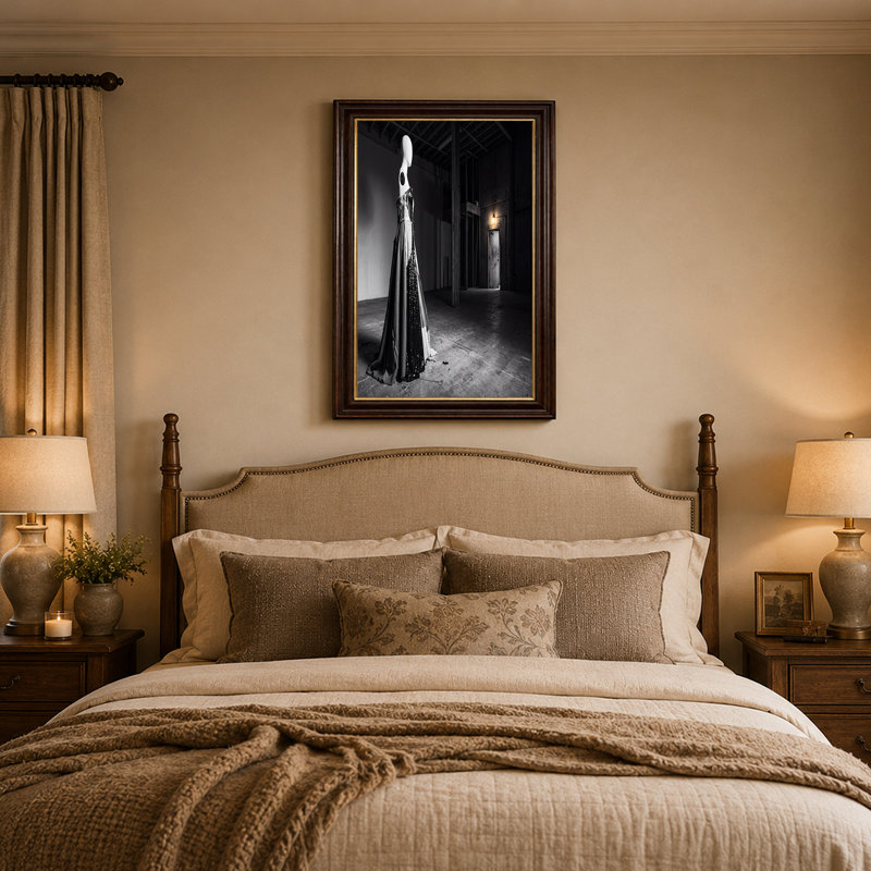 Art mural sur toile noir et blanc, H 12 po x l 18 po