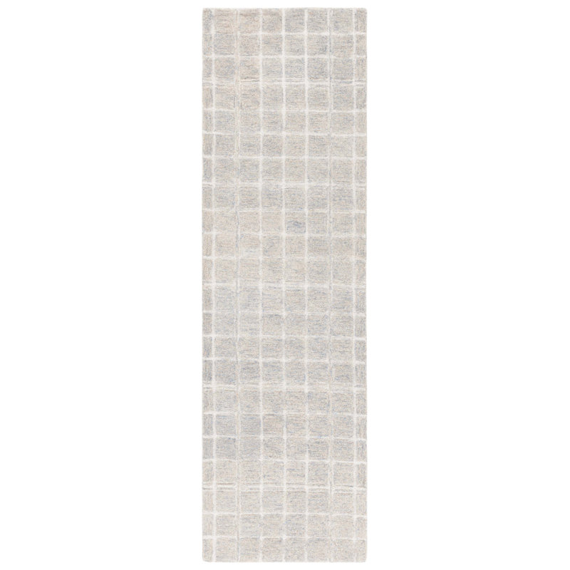 Anatol Hand Tufted Wool/Cotton Geometric Rug in Natural/Beige, Runner 2'3" x 8'