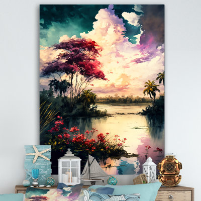 «Beautiful Sunset over a Tropical Lake II», reproduction sur toile