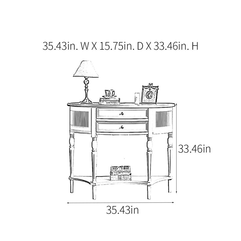 Console Retro Elegant, H 33,46 po x l 35,43 po x P 15,75 po