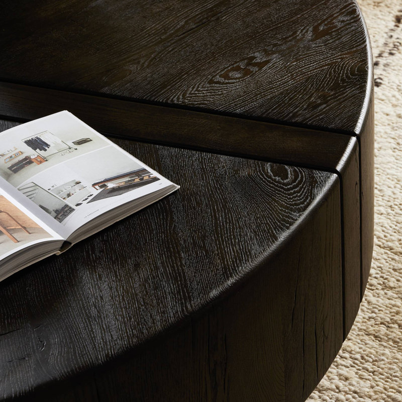 Renan Round Single Coffee Table by Ronald Sasson and Thomas Bina, Black