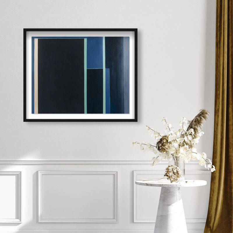 Desert Stillness I Shadowbox Abstract Print by Oliver Gal, Black Frame, 20 x 16, 31.5"H x 37.5"W, Black Frame