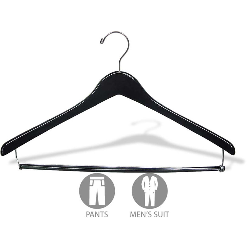 Support en bois pour costume avec barre de suspension verrouillable, 100