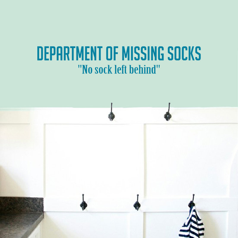 Décalcomanie murale ministère du service de socks manquant, Bleu sarcelle