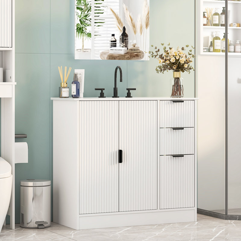 Meuble-lavabo simple 36 po avec comptoir en céramique 36 po
