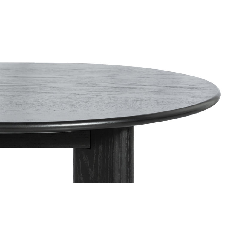 Table de salle à manger ovale en bois massif 67 po Hankins, Noir