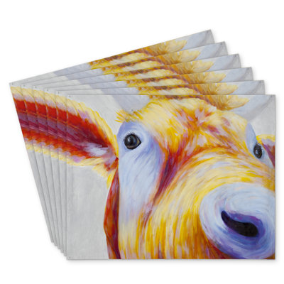 Colorful Country Cow Polyester Masvingo Set of 6 - Home Decor