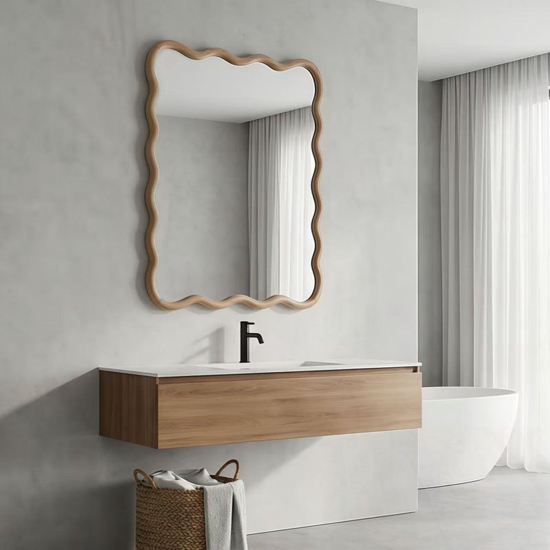 Miroir décoratif 20 po x 30 po, 30 po x 20 po, Bois naturel, Rectangulaire